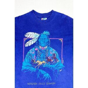 Vintage 1992 Native American Niagara Falls Canada T-Shirt Purple Medium